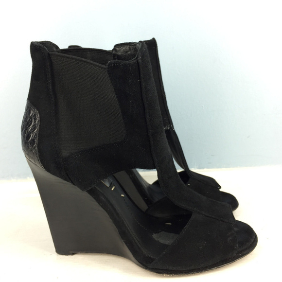 BCBGMaxazria Black Cage Wedge Heel Bootie Samira 6 - Picture 3 of 6